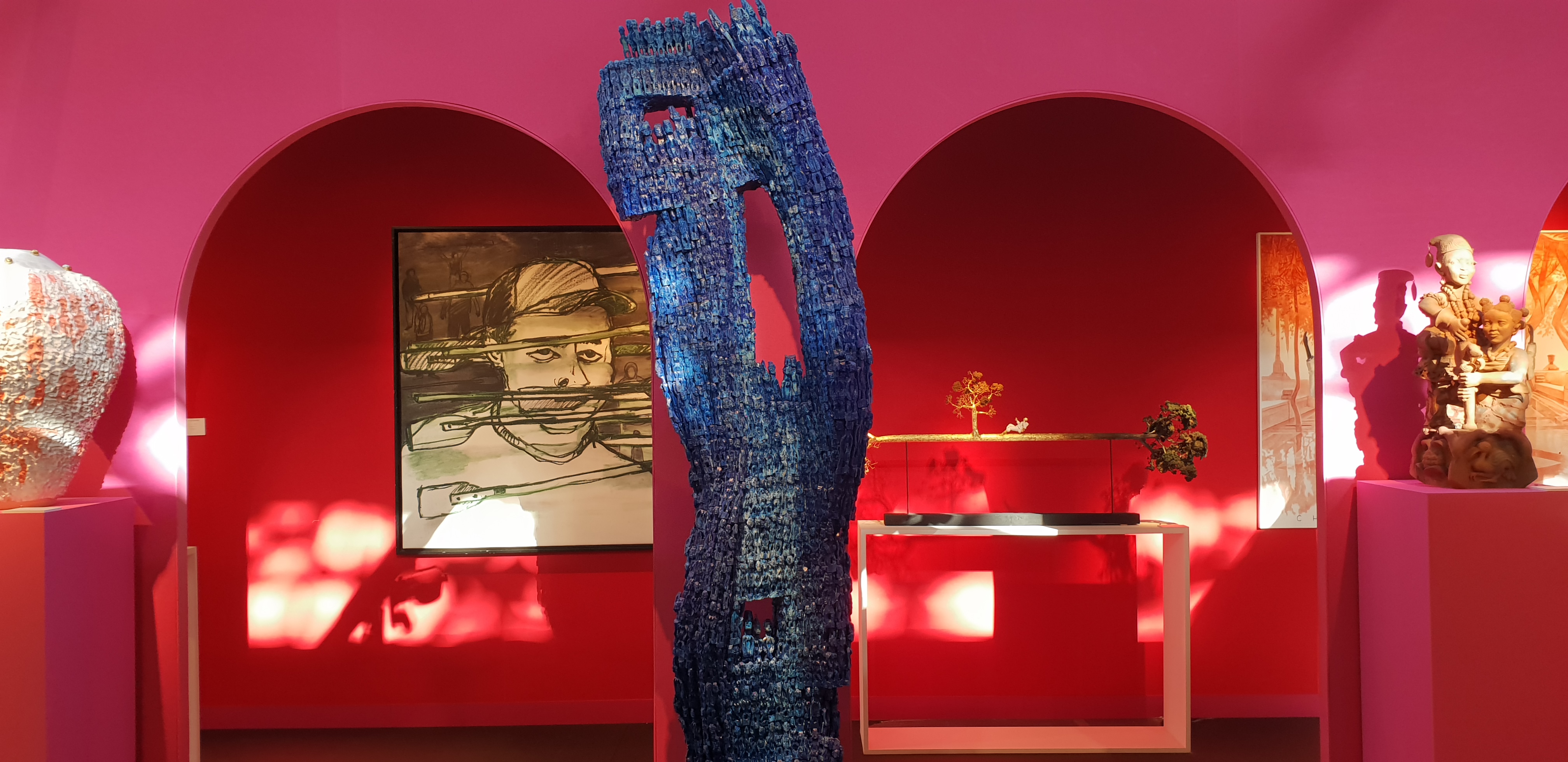Oeuvres des artistes Dominique Zinkpè- Jorge Luis Miranda Carracedo sur le tand de la Galerie Vallois --KCHO- AKAA 2018 - ©No Fake In my News