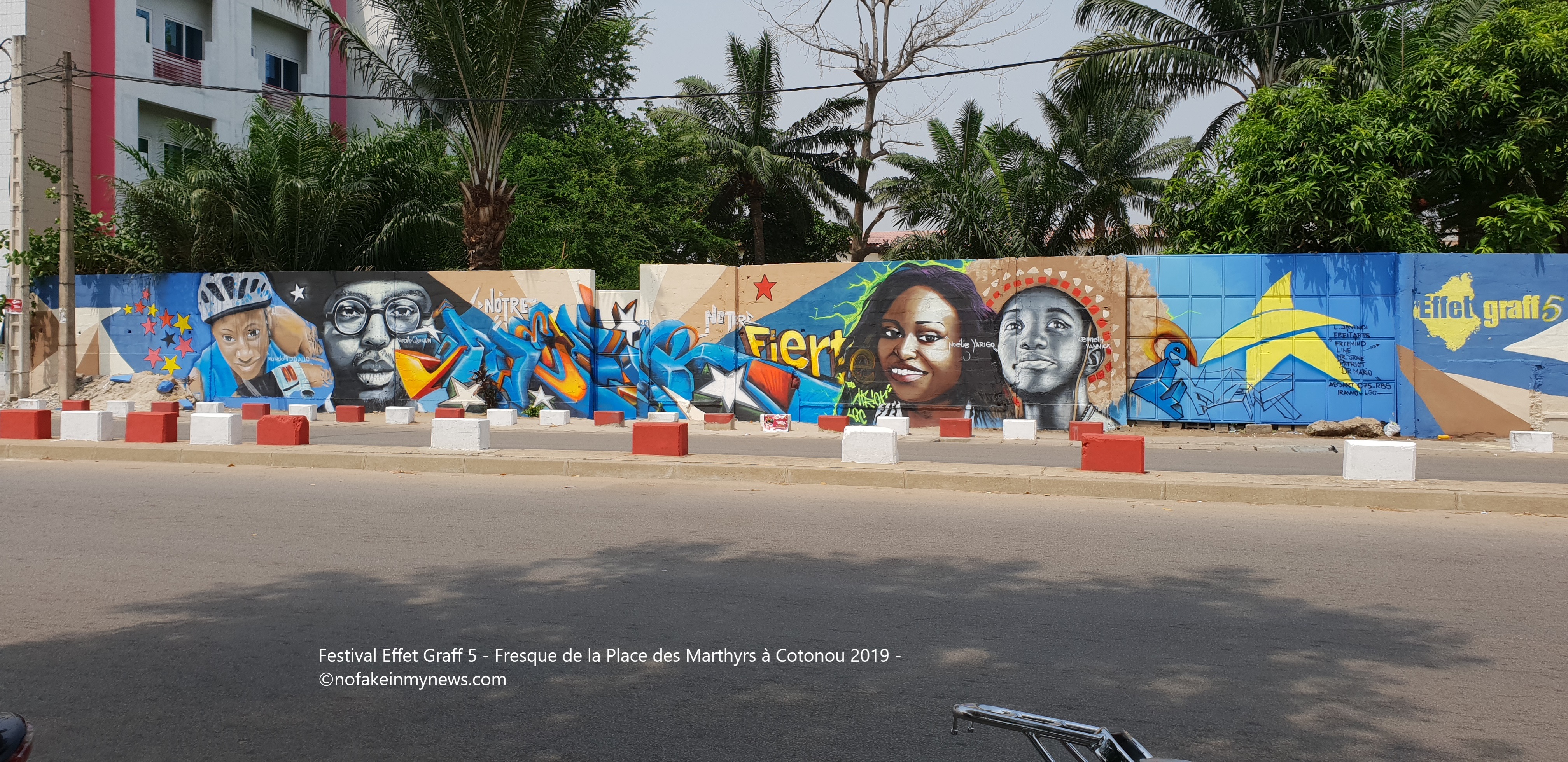 Festival Effet Graff 5 - Fresque de la Place des Marthyrs à Cotonou 2019 - ©nofakeinmynews