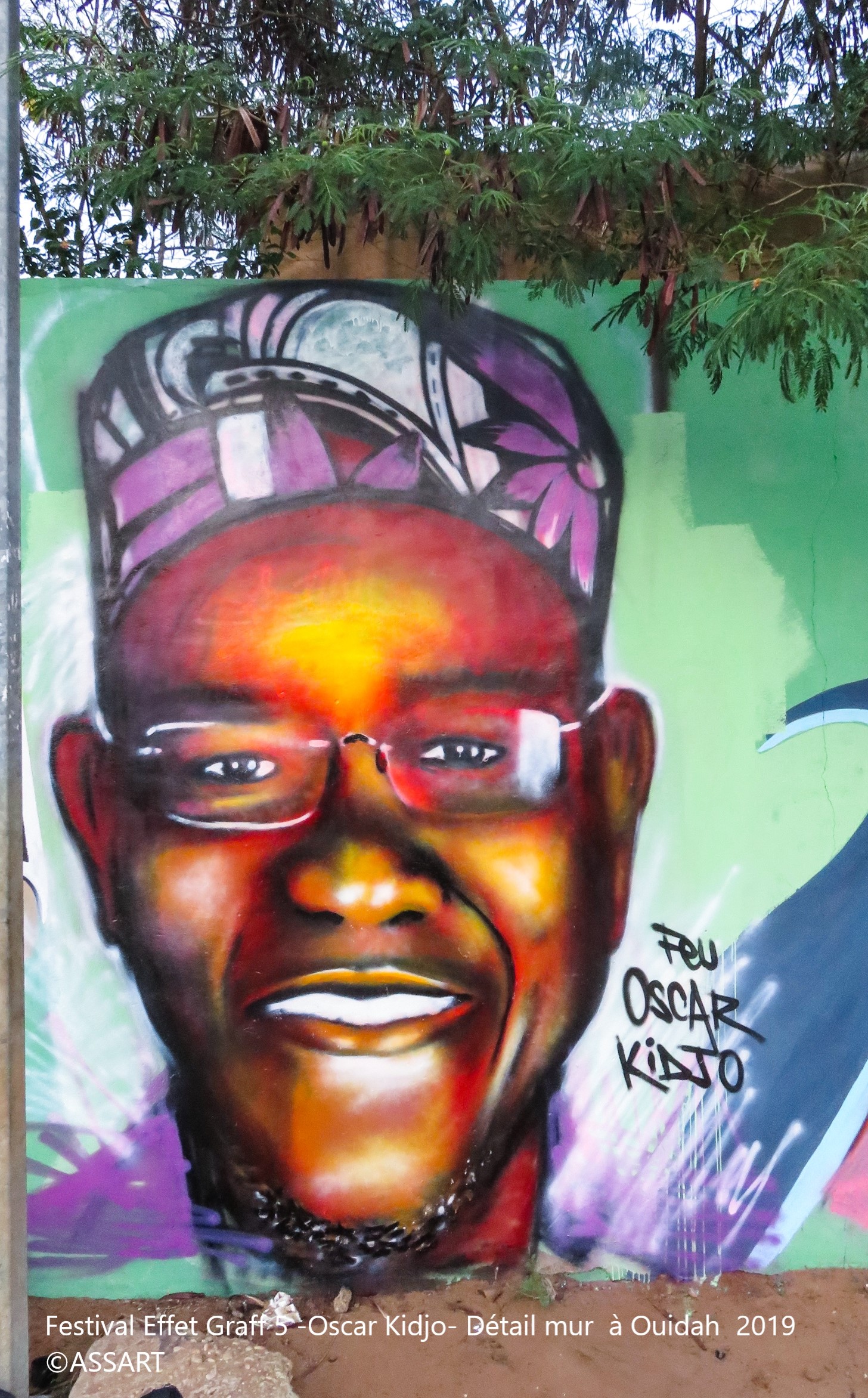 Festival Effet Graff 5 -Oscar Kidjo- Détail mur à Ouidah 2019