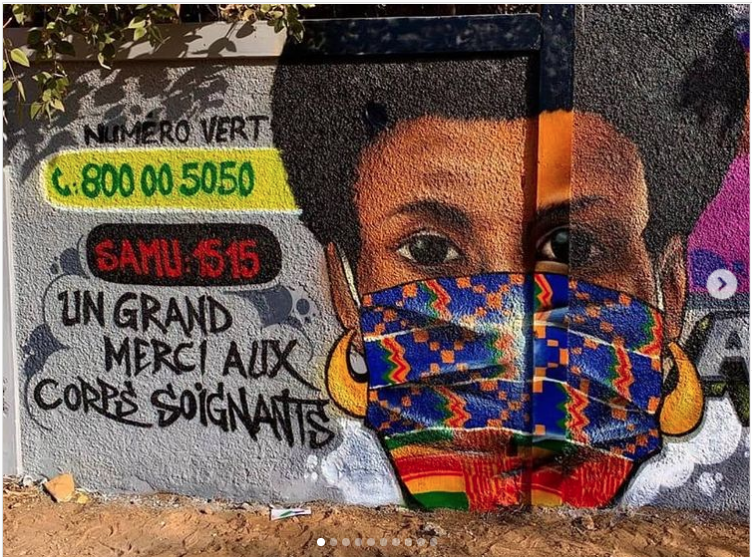 Fresque réalisée par des membre du collectif RBS CREW au Sénégal - Image issue du compte Instagram @rbscrew_sn