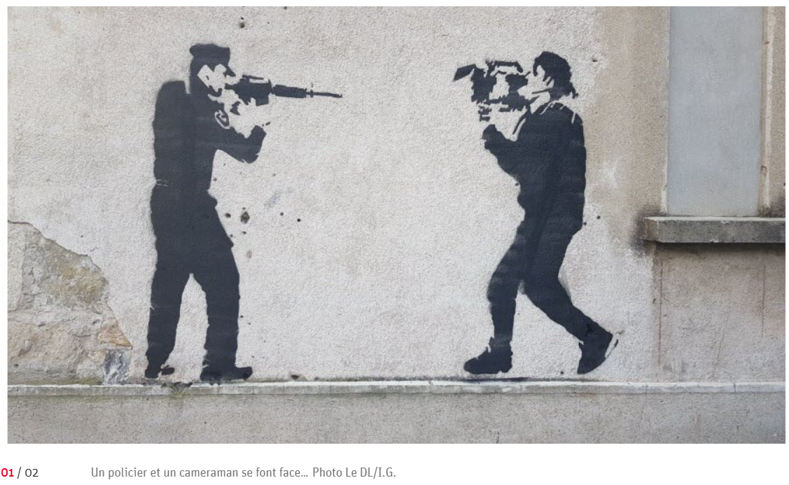 Image issue de l'article Aubenas un graffiti sur l’ancien hôtel de police qui interpelle dans ledauphine.fr du 10 decembre