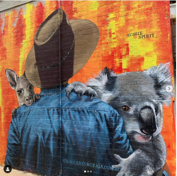 Mur réalisé par Melbournes Murals - Image issue du compte Instagram @melbournesmurals